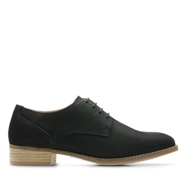 Clarks Womens Netley Bloom Flat Shoes Black | CA-7124539